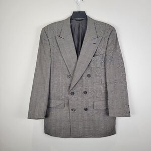 Burberry Men’s Gray Plaid 100% Wool Blazer Sport Coat Estimated Size 46